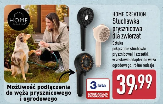 Słuchawka prysznicowa dla zwierząt HOME CREATION promocja w Aldi
