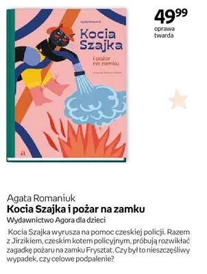 Książka Kocia Szajka i pożar na zamku Agata Romaniuk oprawa twarda promocja w Empik
