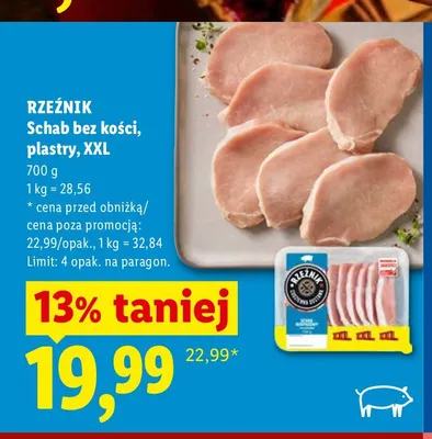Schab bez kości w plastrach XXL Rzeźnik promocja w Lidl