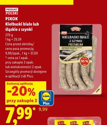 Kiełbaski śląskie z szynki Pikok promocja w Lidl