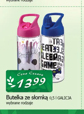 Butelka ze słomką Galicja promocja w CEZAR Delikatesy