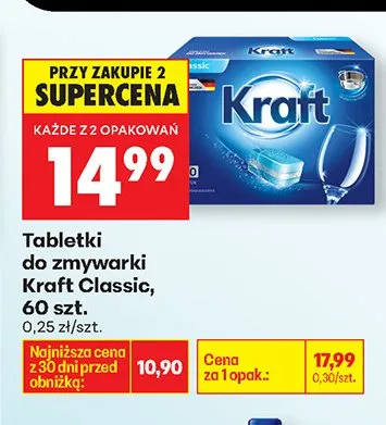 Tabletki do zmywarki Classic Kraft promocja w Biedronka