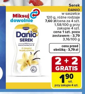 Serek DANIO w saszetce promocja w Carrefour