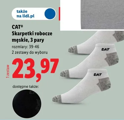 Skarpetki robocze męskie CAT 3-pak promocja w Lidl