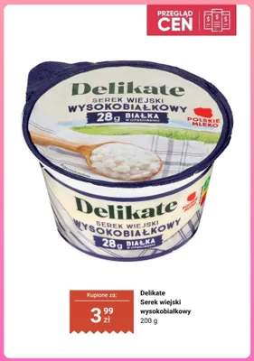 Serek wiejski wysokobiałkowy Delikate promocja w Biedronka
