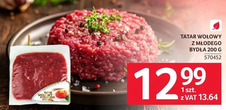 Tatar wołowy z młodego bydła 200 g promocja w Selgros