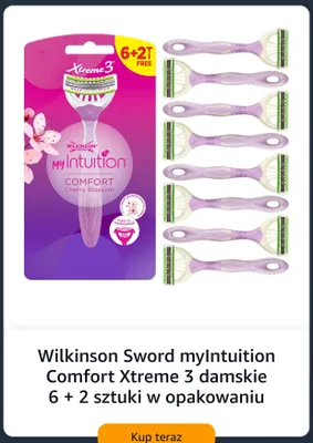 Maszynki do golenia damskie Wilkinson Sword myIntuition Comfort Xtreme 3 8-pak promocja w Amazon