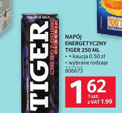 Napój energetyczny Tiger promocja w Selgros