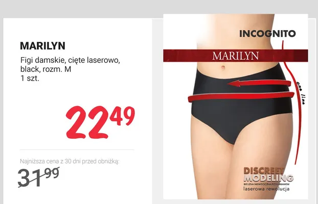 Figi damskie, cięte laserowo, black, rozm. M promocja w Rossmann