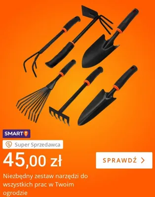 Zestaw narzędzi ogrodowych promocja w Allegro