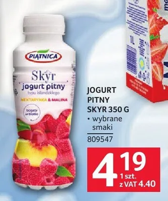 Jogurt pitny Skyr Piątnica promocja w Selgros