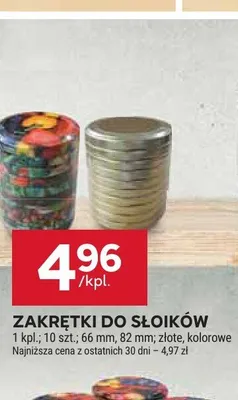 Zakrętki do słoików 10-pak promocja w Stokrotka