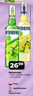 Napój alkoholowy Wyborowa Fresh Limonka & Mięta promocja w Netto