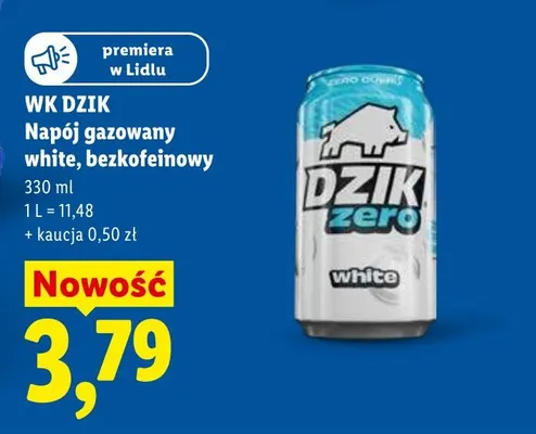 Napój gazowany WK DZIK white bezkofeinowy promocja w Lidl