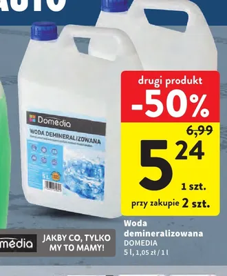 Woda demineralizowana Domédia promocja w Intermarche