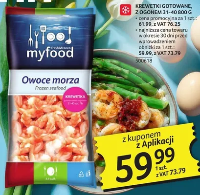 Krewetki gotowane z ogonem myfood promocja w Selgros