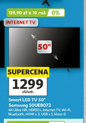 Telewizor Smart LED Samsung 50UE8072 50" promocja w Auchan