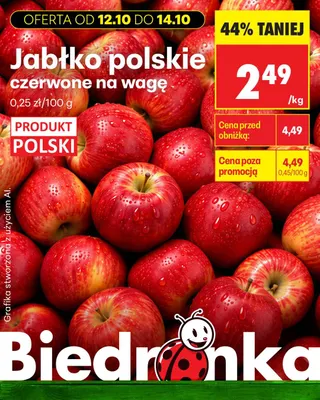 Jabłka polskie czerwone na wagę promocja w Biedronka