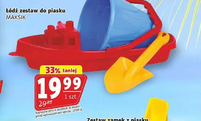 Łódź zestaw do piasku MAKSIK promocja w Prim Market