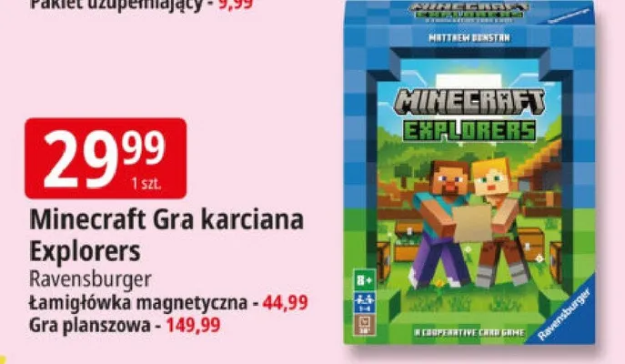 Minecraft gra karciana Explorers promocja w Leclerc