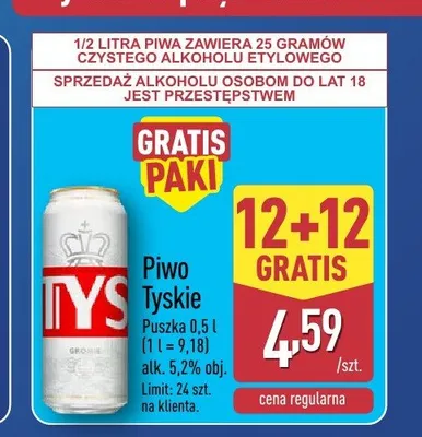 Piwo Tyskie Gronie promocja w Aldi