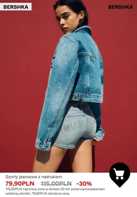 Szorty jeansowe z nadrukiem Bershka promocja w Bershka