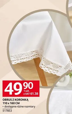 Obrus z koronką 110 x 160 cm promocja w Selgros