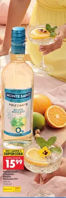 Wino bezalkoholowe Monte Santi Frizzante Mojito Moscato 0% promocja w Biedronka