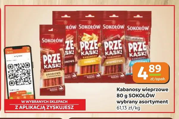 Kabanosy wieprzowe Sokołów promocja w Gama