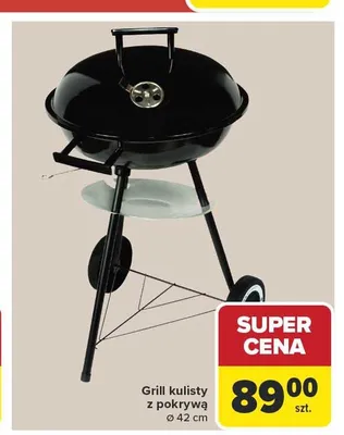 Grill kulisty z pokrywą 42cm promocja w Carrefour