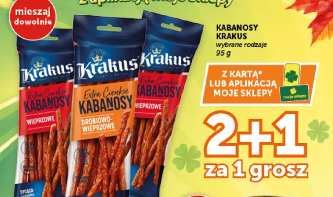 Kabanosy Krakus Extra Cienkie drobiowo-wieprzowe promocja w Groszek