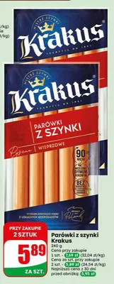 Parówki z szynki Krakus promocja w Dino
