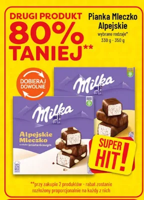 Pianka Mleczko Alpejskie Milka promocja w POLOmarket