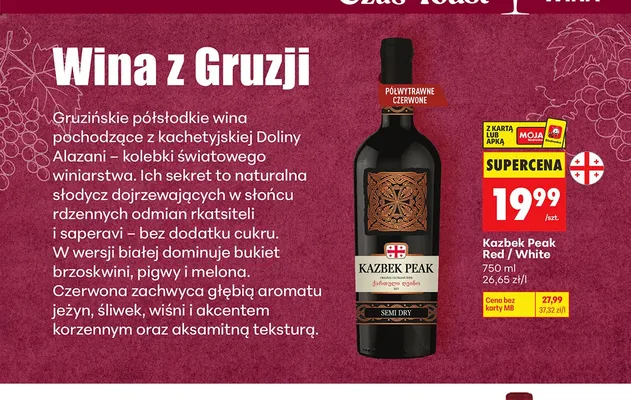 Wino białe Kazbek Peak White promocja w Biedronka