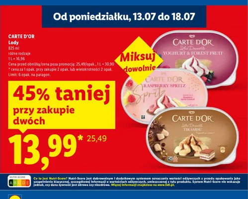 Lody Carte D'Or Raspberry Spritz promocja w Lidl