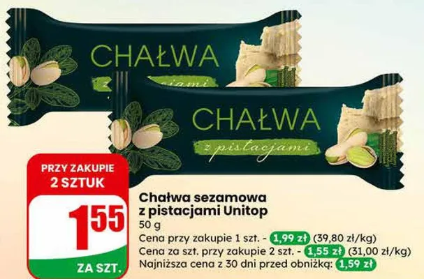 Chałwa sezamowa z pistacjami promocja w Dino