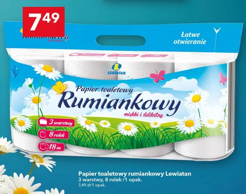 Papier toaletowy rumiankowy Lewiatan 8-pak promocja w LEWIATAN