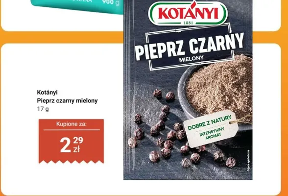 Pieprz czarny mielony Kotányi promocja w Dino