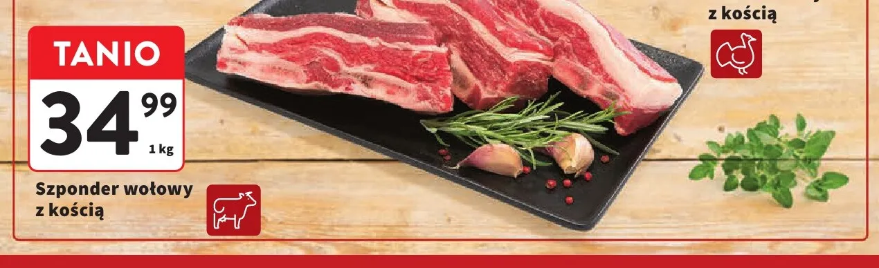 Szponder wołowy z kością promocja w Intermarche