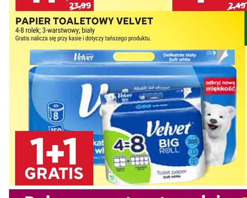 Papier toaletowy Velvet promocja w Stokrotka
