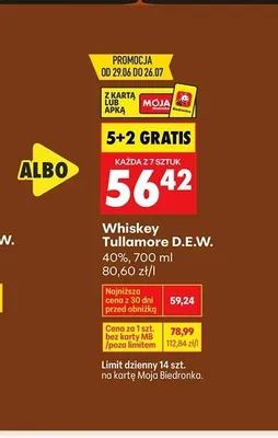 Whiskey Tullamore D.E.W. promocja w Biedronka