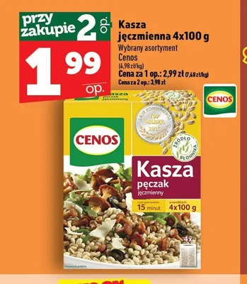 Kasza pęczak jęczmienny Cenos 4-pak 100 g promocja w TOPAZ