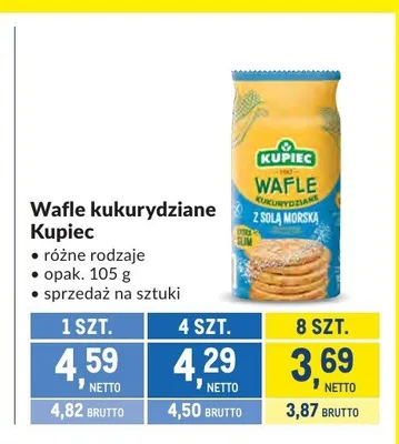 Wafle kukurydziane Kupiec promocja w Makro
