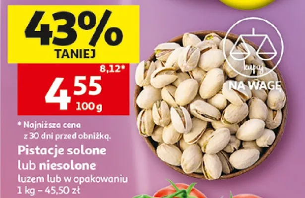 Pistacje solone Auchan promocja w Auchan
