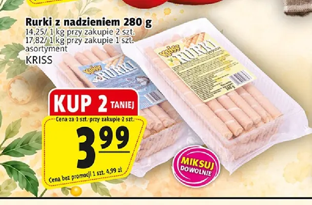 Rurki z nadzieniem Kriss promocja w Prim Market