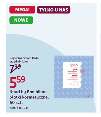 Płatki kosmetyczne Npuri by Bambiboo promocja w Rossmann
