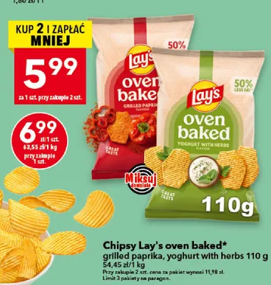 Chipsy Lay's Oven Baked yoghurt with herbs promocja w LEWIATAN