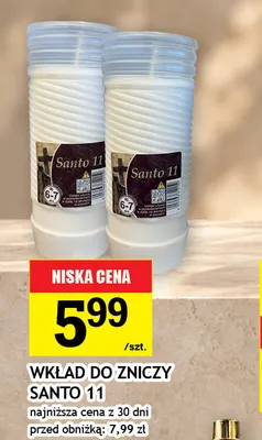 Wkład do zniczy Santo 11 promocja w Gram Market