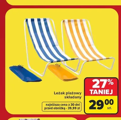 Leżak plażowy składany promocja w Carrefour