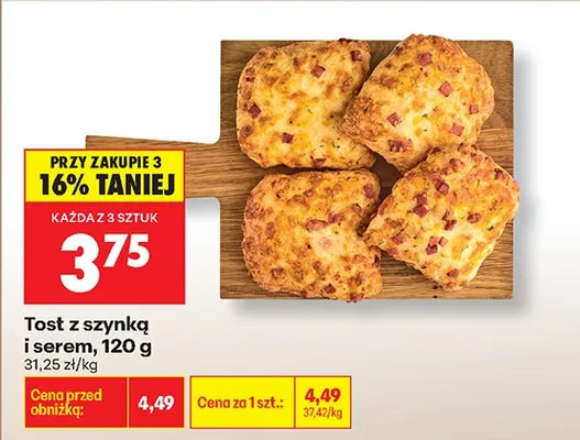 Tost z szynką i serem promocja w Biedronka